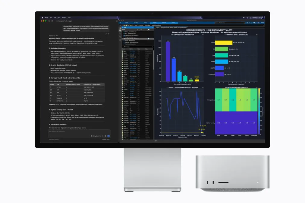 Un Mac Studio con M5 Ultra che esegue modelli AI in locale con LM Studio.