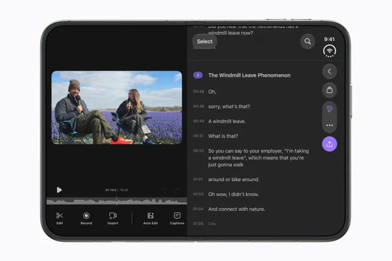 Interfaccia dell’app Detail su iPhone Duo